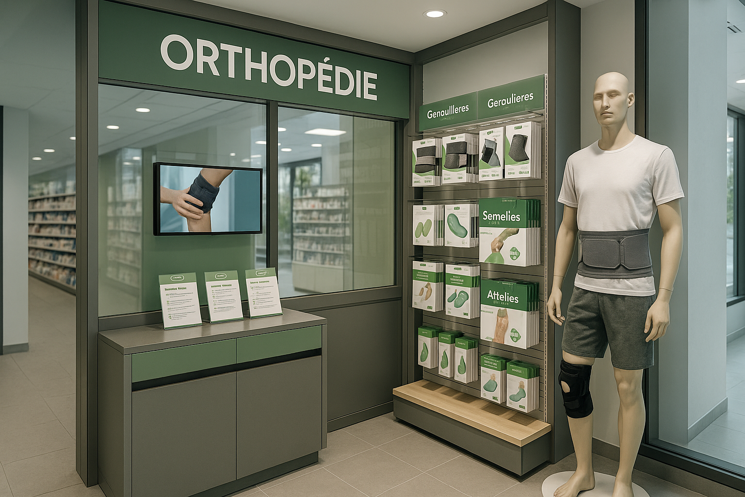 Zone orthopédie en pharmacie